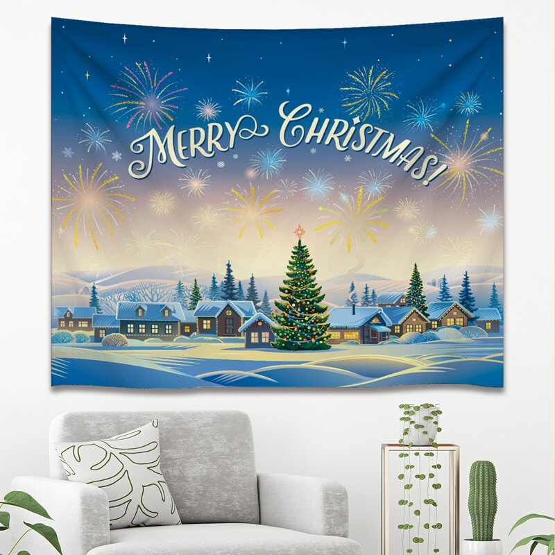 

Christmas Pattern Print Tapestry, Multicolor