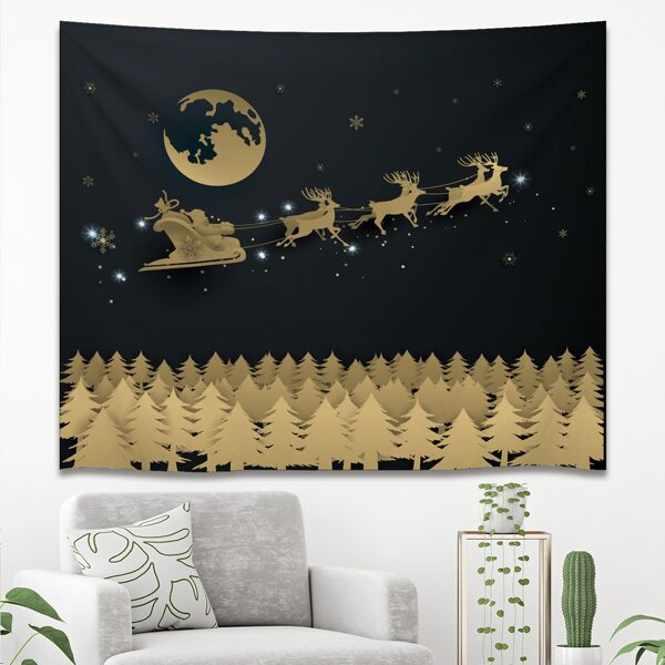

Santa Claus Print Tapestry, Multicolor
