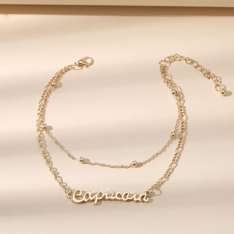 

Constellation Letter Layered Anklet, Gold