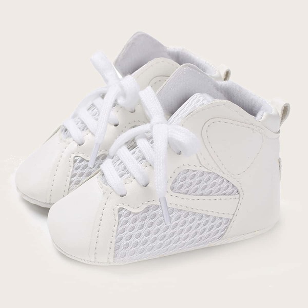 

Baby Boy Mesh Panel High Top Sneakers, White