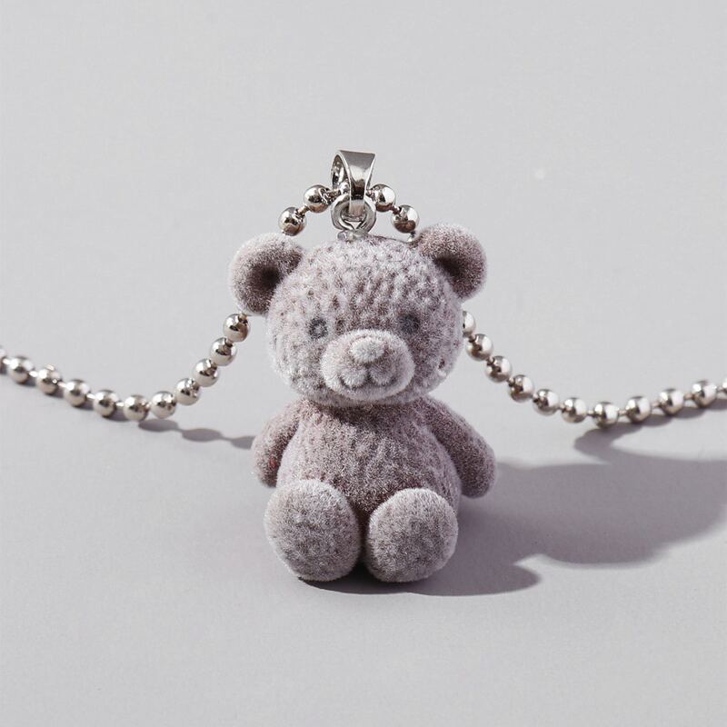 

Bear Charm Necklace, Brown