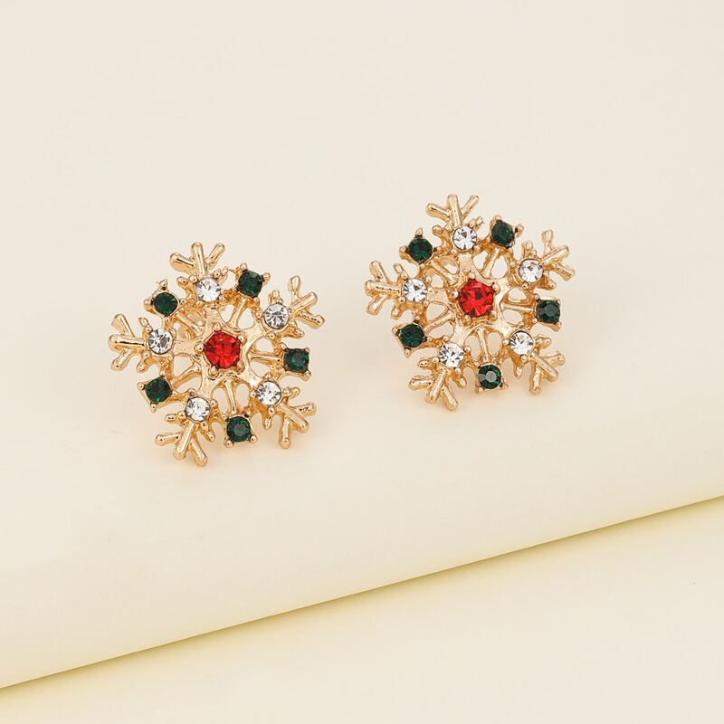 

Christmas Snowflake Shaped Stud Earrings, Multicolor