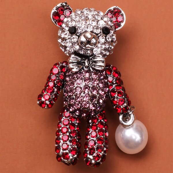 

Rhinestone Bear Decor Brooch, Multicolor