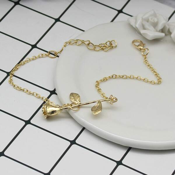 

Kids Flower Chain Bracelet, Gold