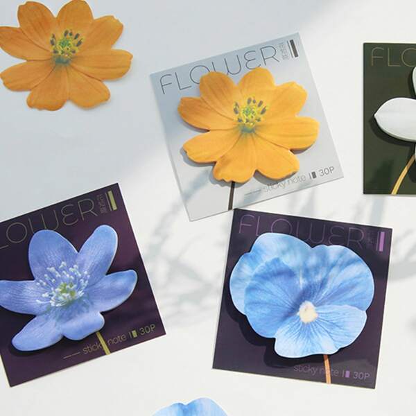 

1pack Flower Shaped Random Sticky Note, Multicolor