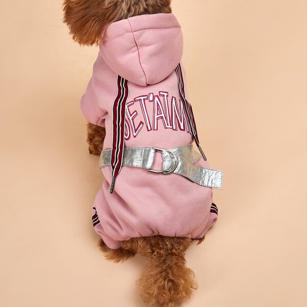 

Letter Graphic Dog Jumpsuit, Pink