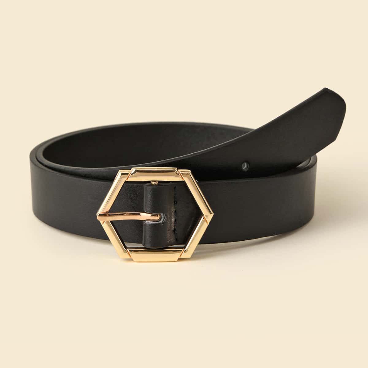 

Geo Buckle Belt, Black