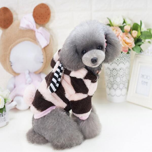 

Striped Hooded Dog Coat, Multicolor