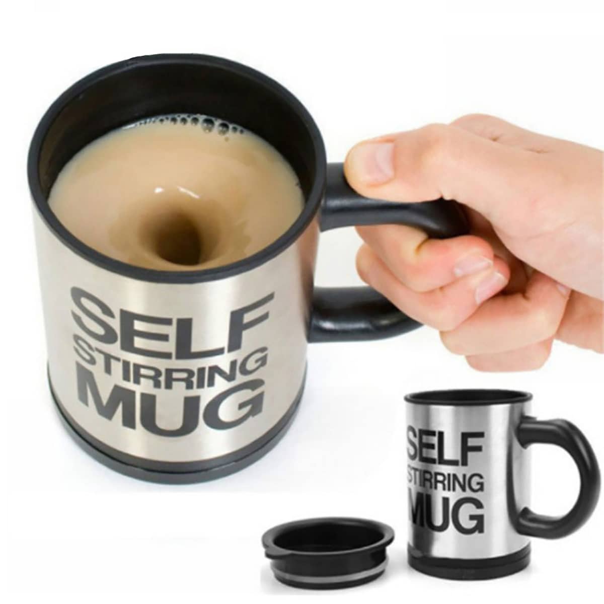 

1pc Self Stirring Coffee Mug Cup, Black