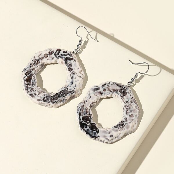 

Hollow Out Round Drop Earrings, Multicolor