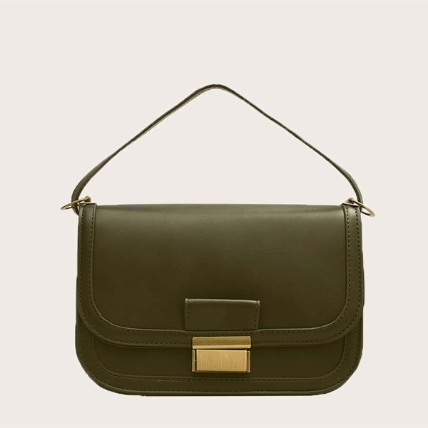 

Minimalist Flap Satchel Bag, Green