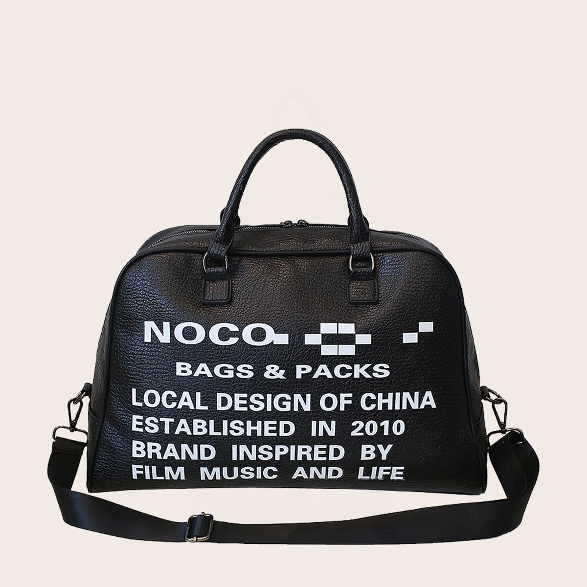 

Guys Letter Graphic Duffle Bag, Black