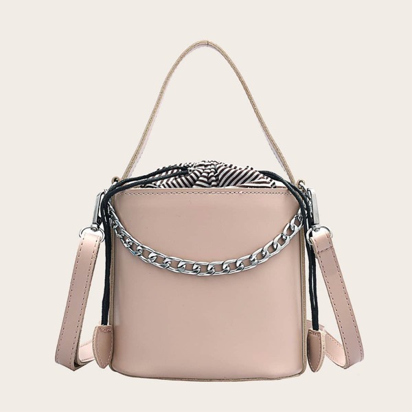 

Drawstring Decor Bucket Bag, Pink
