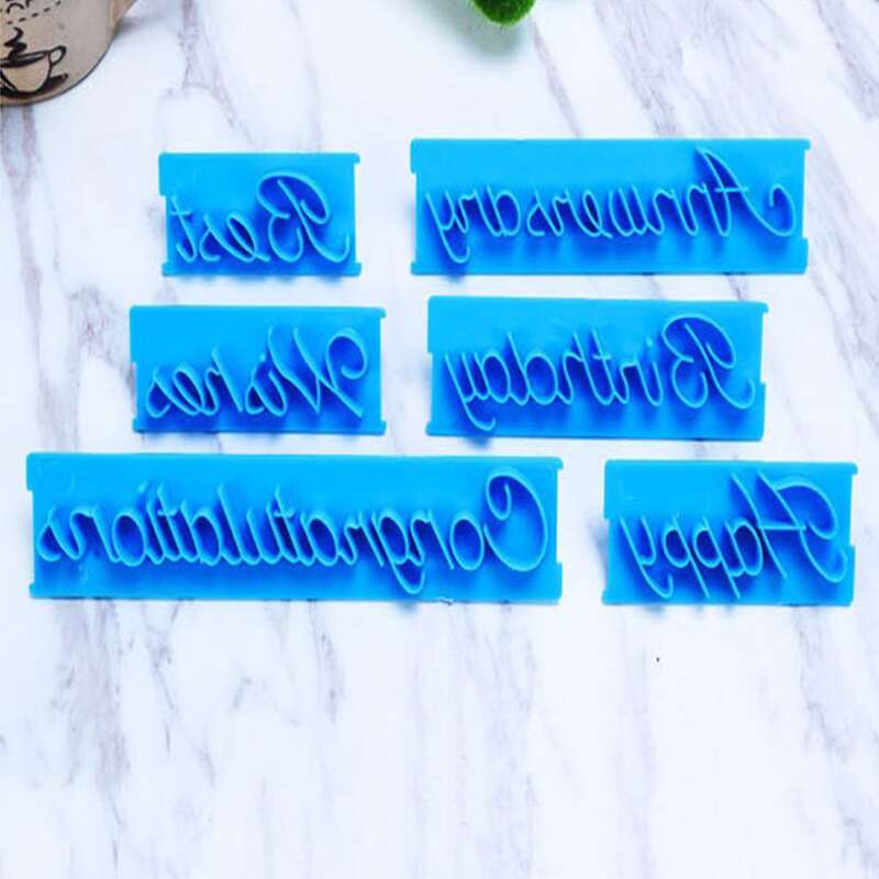 

6pcs Letter Shape Bake Mold, Blue
