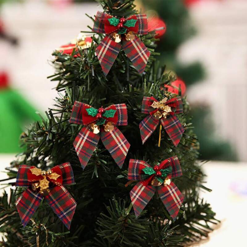 

1pc Random Christmas Bow Knot Bell Decoration, Multicolor
