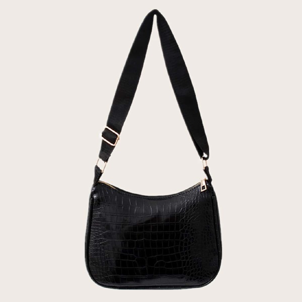 

Croc Embossed Crossbody Bag, Black