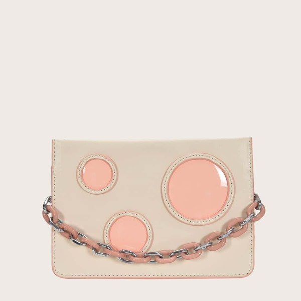 

Girls Color Block Satchel Bag, Beige