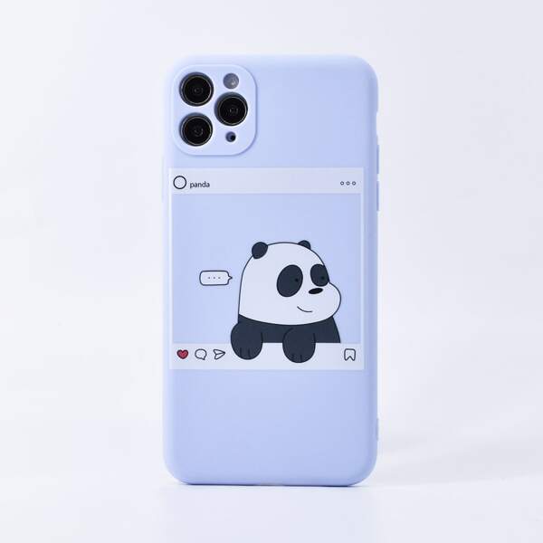 

Чехол для iPhone с рисунком панды, Нежно-голубой