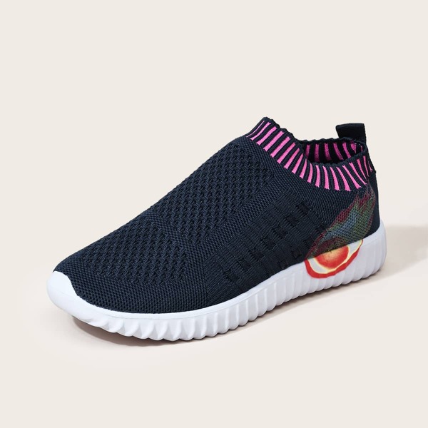 

Fire Graphic Knit Slip On Sneakers, Multicolor