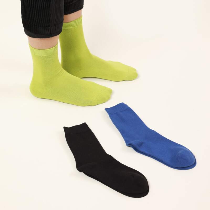 

3pairs Guys Simple Socks, Multicolor