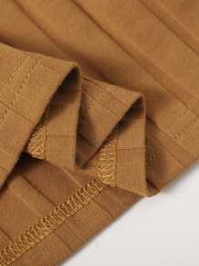 Muchica One Shoulder Rib-knit Crop Top - Camel - View 5