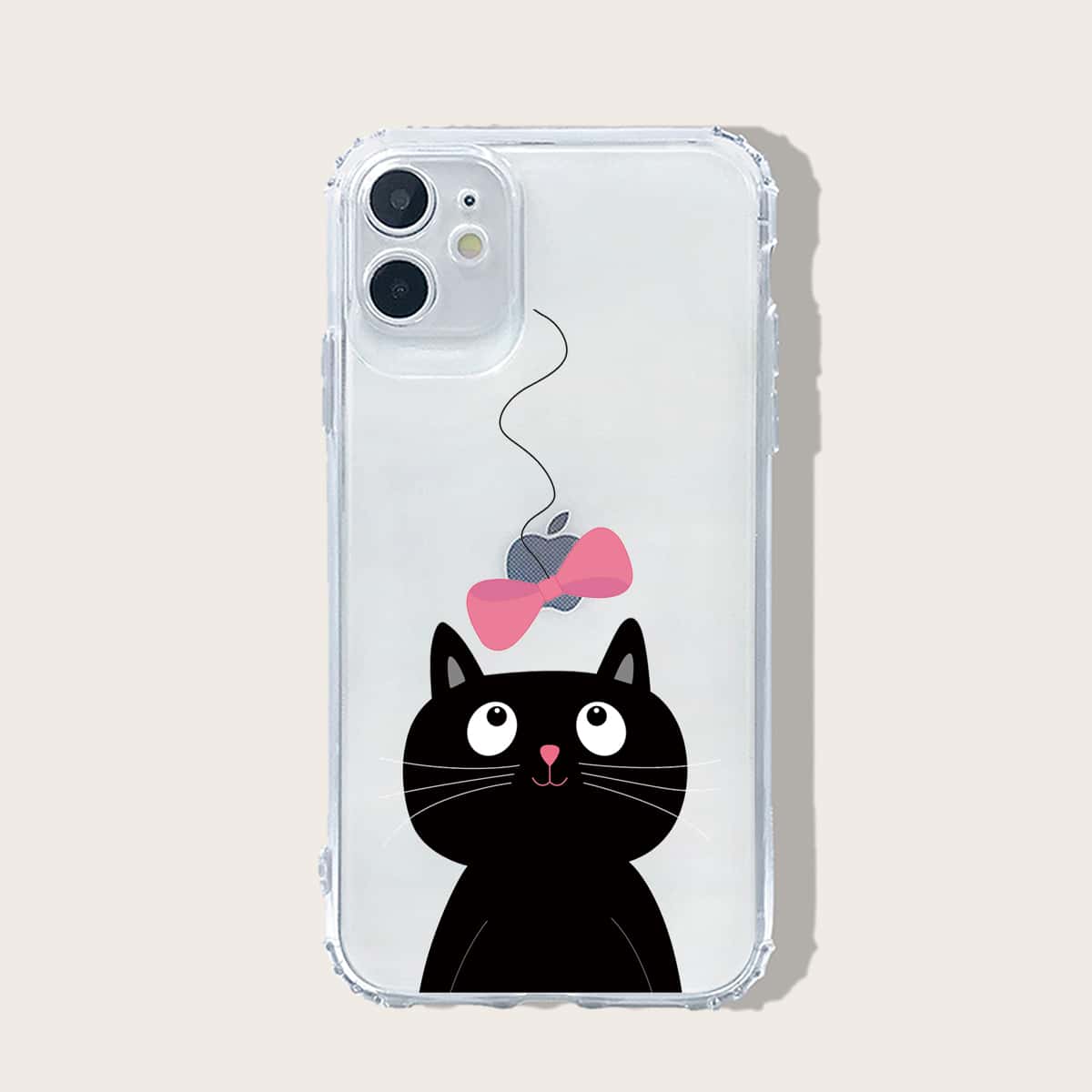 

Cat Pattern Clear iPhone Case, Multicolor