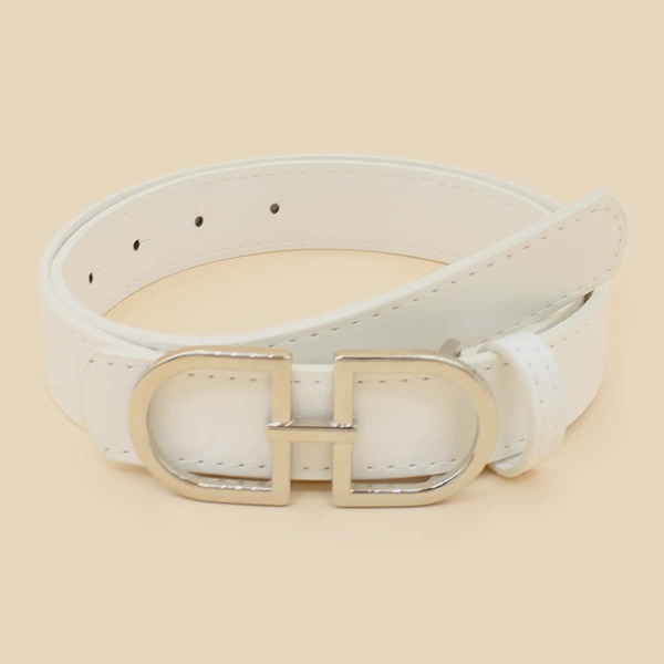 

Metal Buckle Belt, White