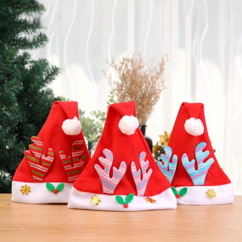 

1pc Random Kid Christmas Antler Hat, Red
