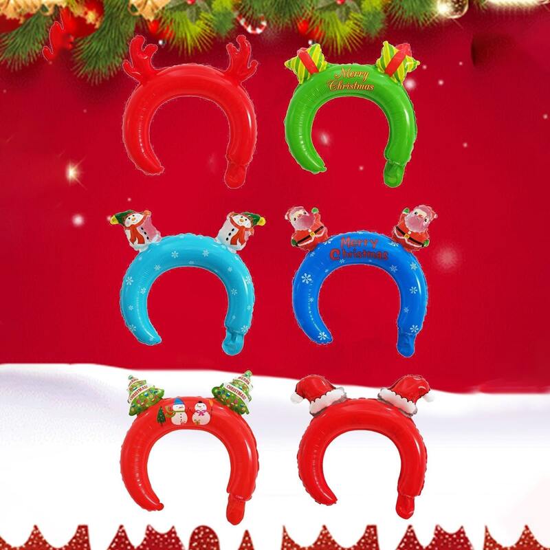 

10pcs Random Christmas Party Balloon Headband, Multicolor