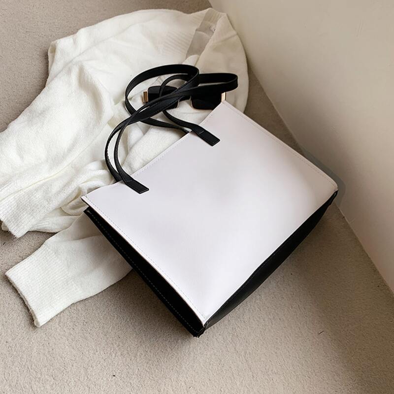 

Colorblock Tote Bag, White