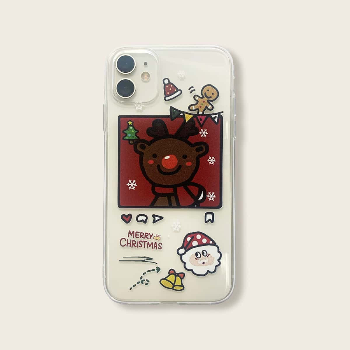 

Christmas Cartoon Graphic iPhone Case, Clear