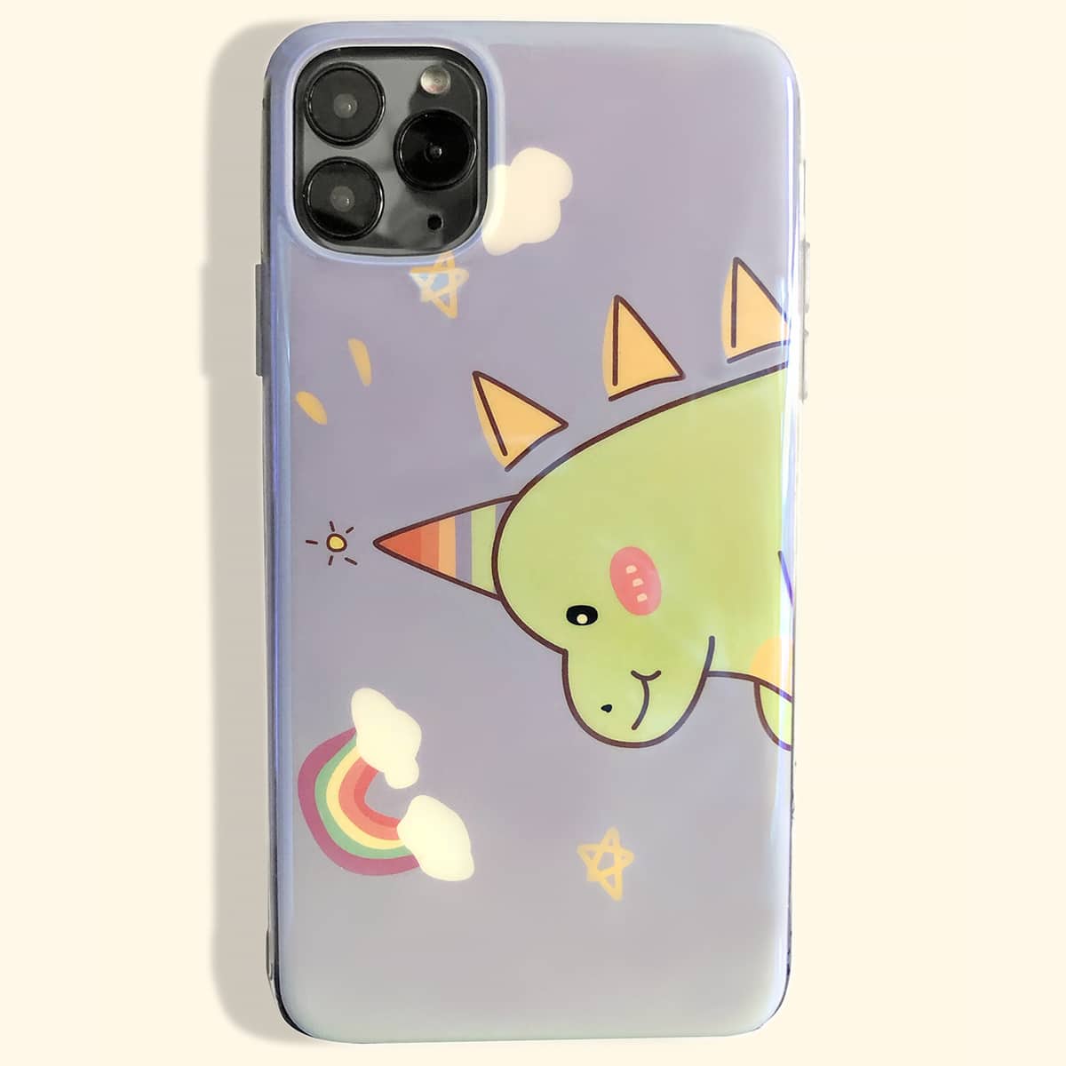 

Dinosaur Cartoon Graphic Clear iPhone Case, Multicolor