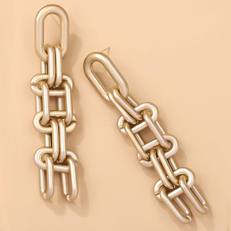 

Chain Drop Earrings, Gold