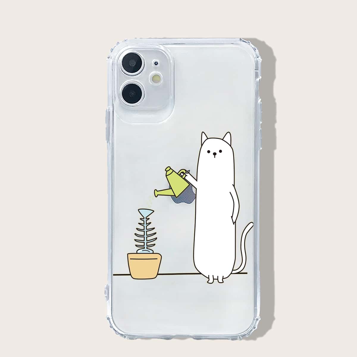 

Cartoon Graphic Clear iPhone Case, Multicolor