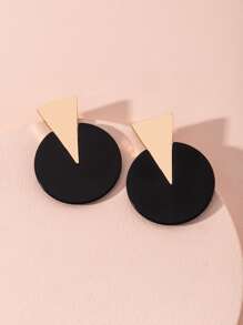 Geo Stud Earrings - Black - View 3