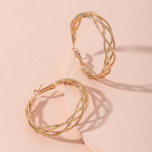 

Metal Hoop Earrings, Gold