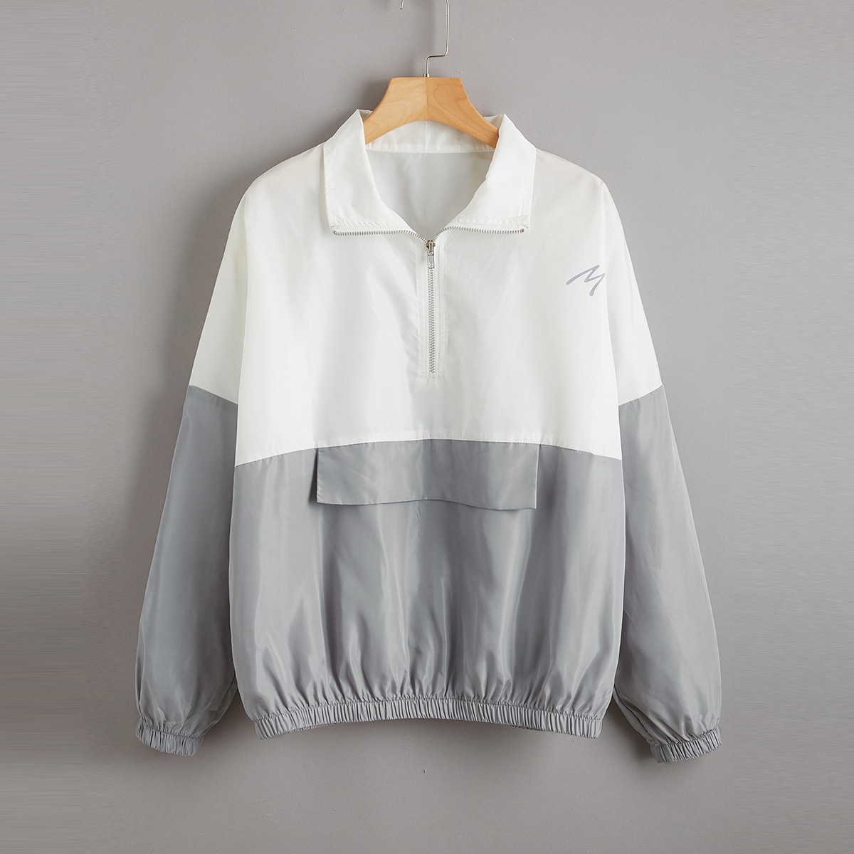 Image of Plus Half Zip Two Tone Windbreaker Jacket