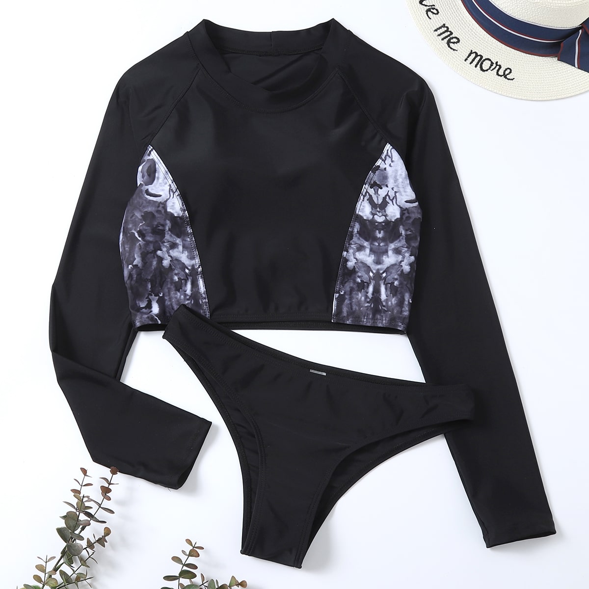 Image of Contrast Graphic Bikini Swimsuit