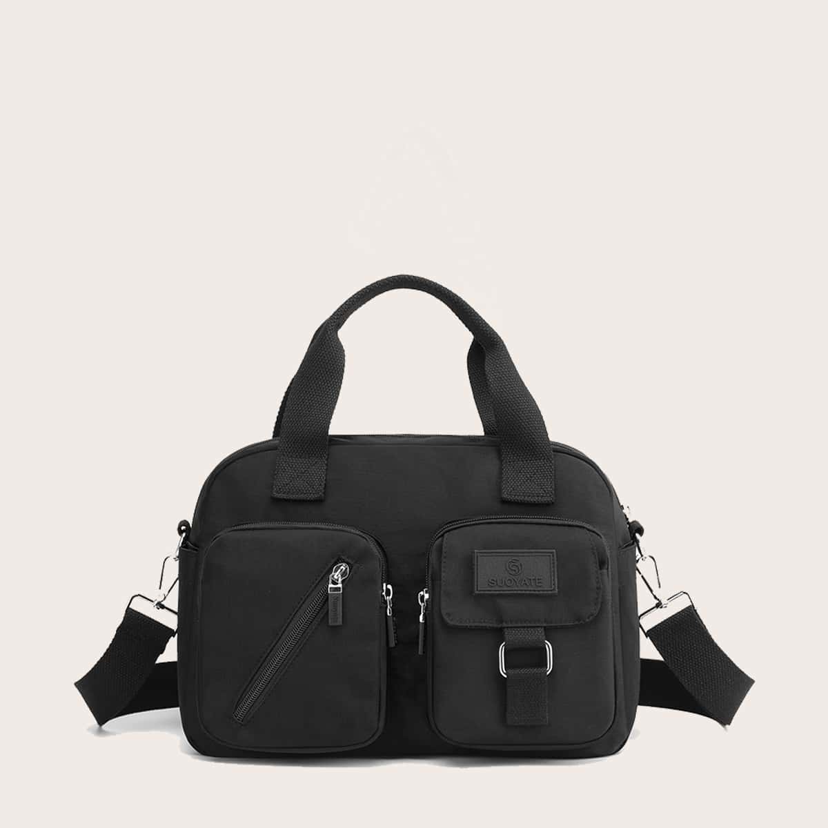 

Guys Pocket Front Tote Bag, Black