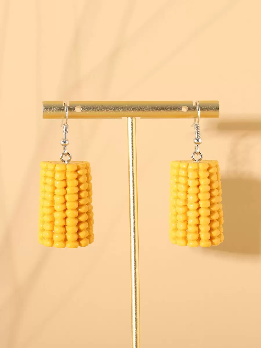 Corn Drop Earrings - Yellow - View 1