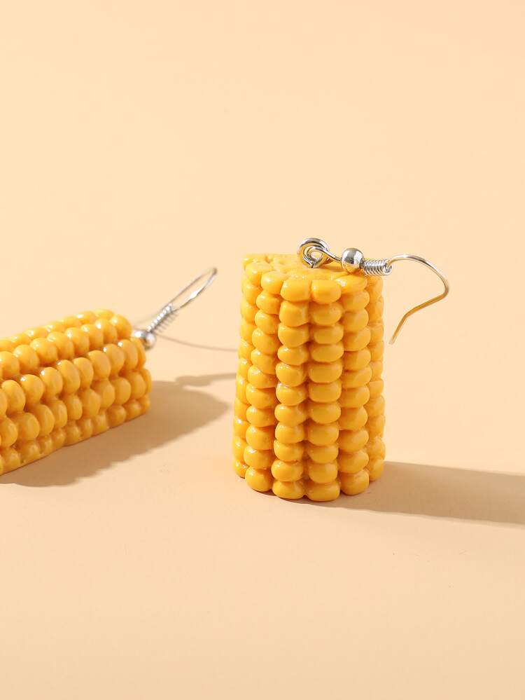 Pendientes largos con maíz - Amarillo - Añade 3