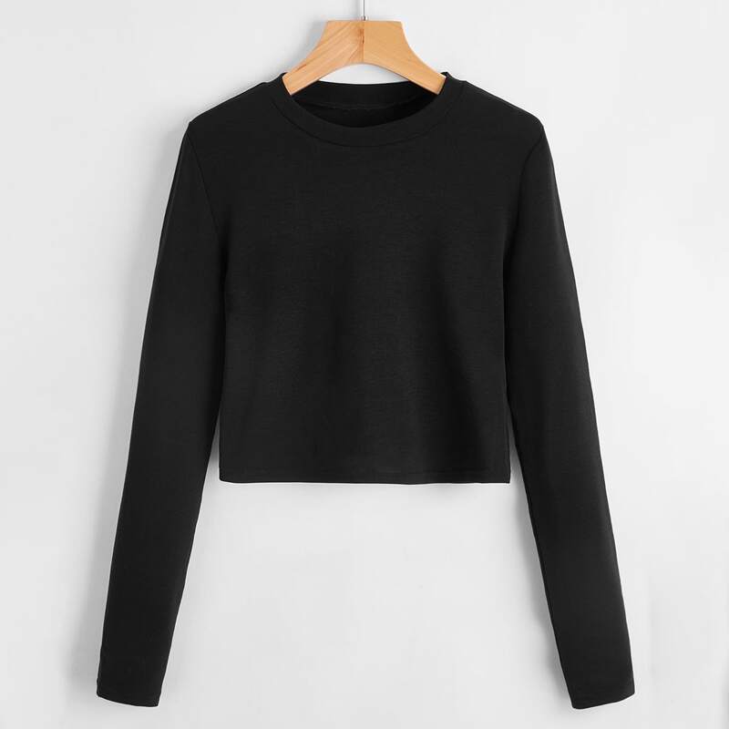 

Solid Crop Tee, Black