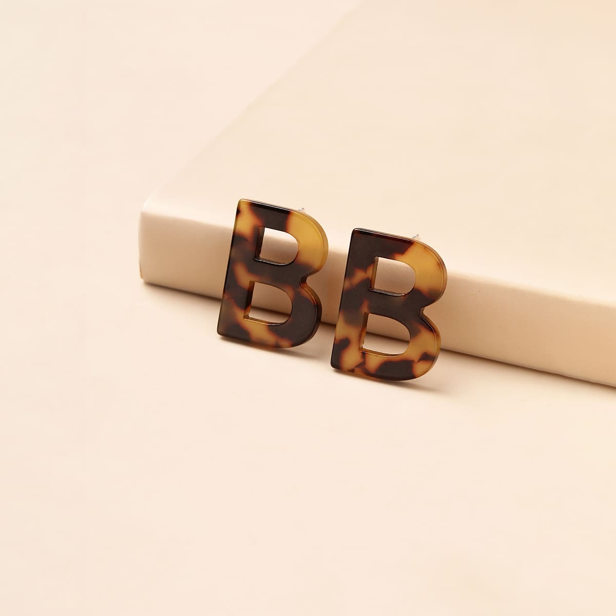 

Letter Design Stud Earrings, Multicolor