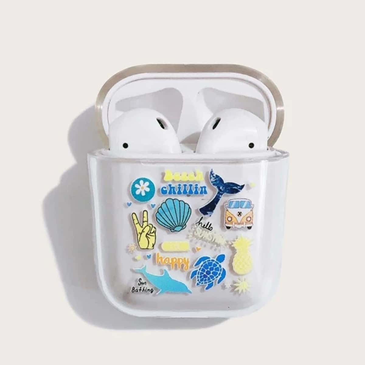 

Vacation Pattern AirPods Case, Clear