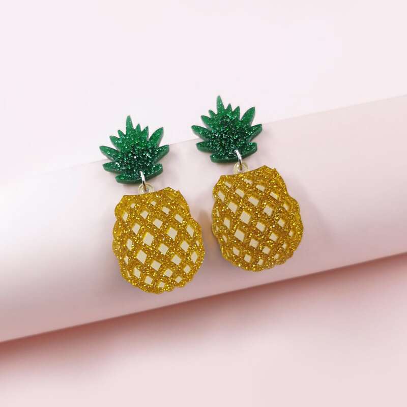 

Pineapple Drop Earrings, Yellow