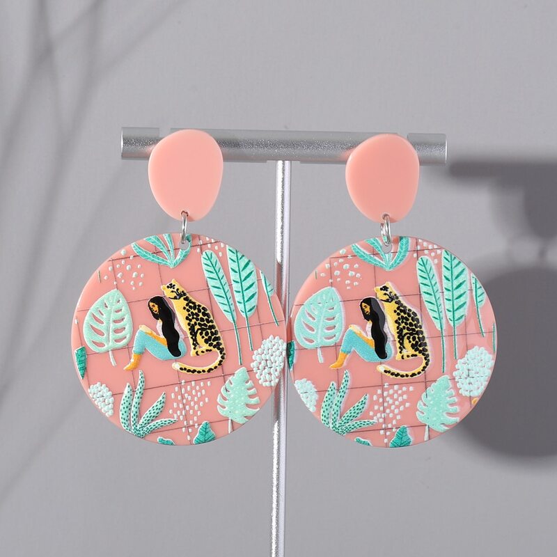 

Round Drop Earrings, Multicolor