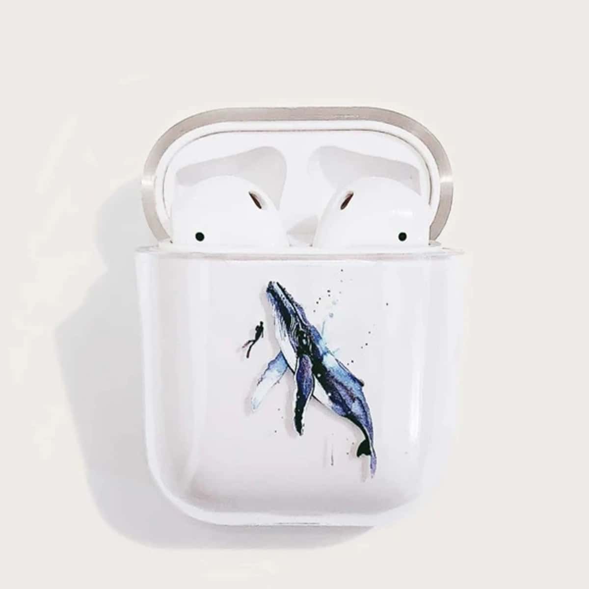 

Whale Print AirPods Case, Clear