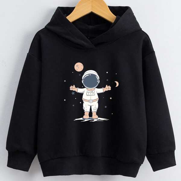 

Toddler Boys Astronaut & Galaxy Print Hoodie, Black