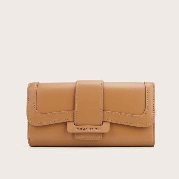 

Letter Graphic Fold Over Purse, Coffee brown