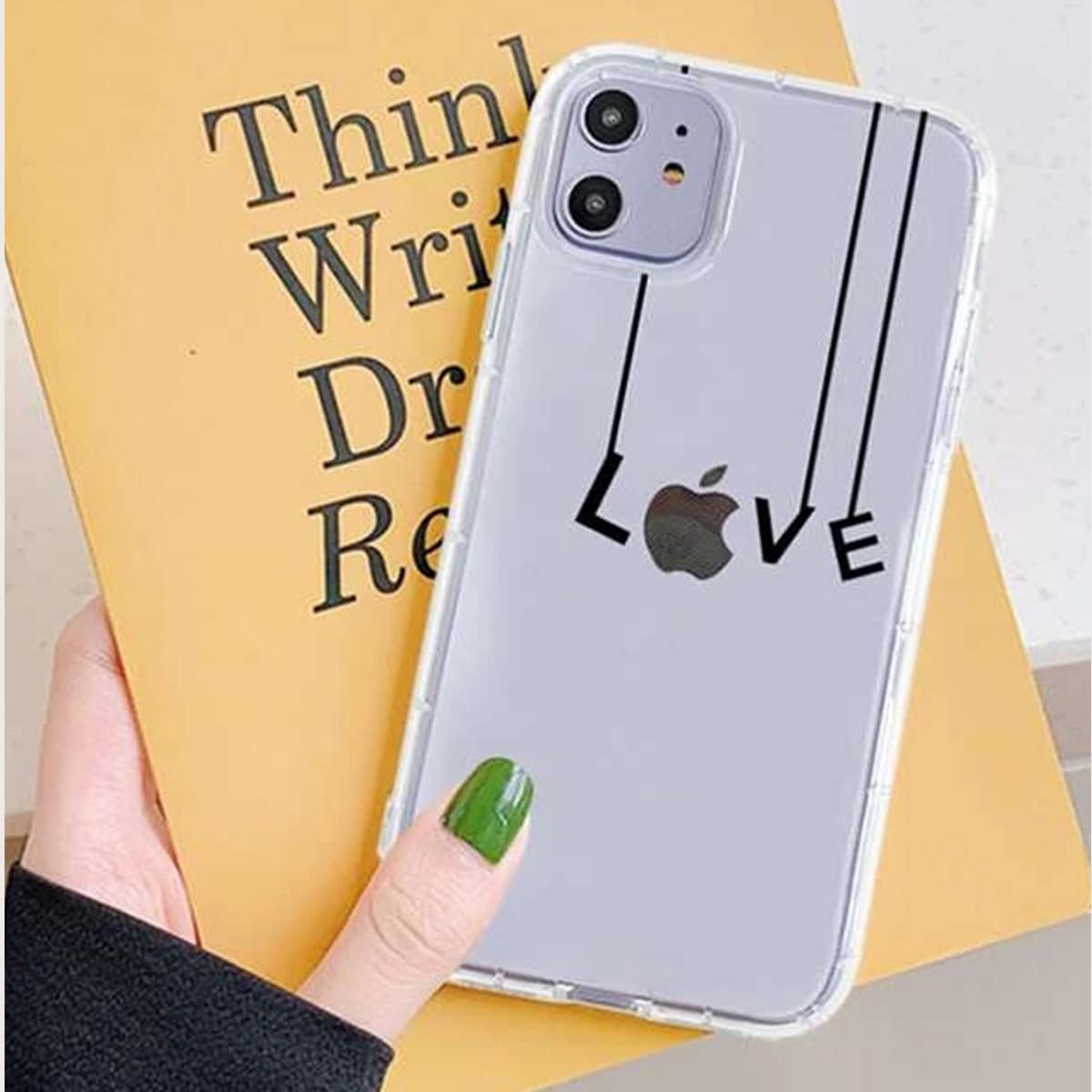 

Letter Print Clear iPhone Case